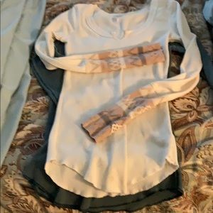Free people m ls  thermal shirt ivory